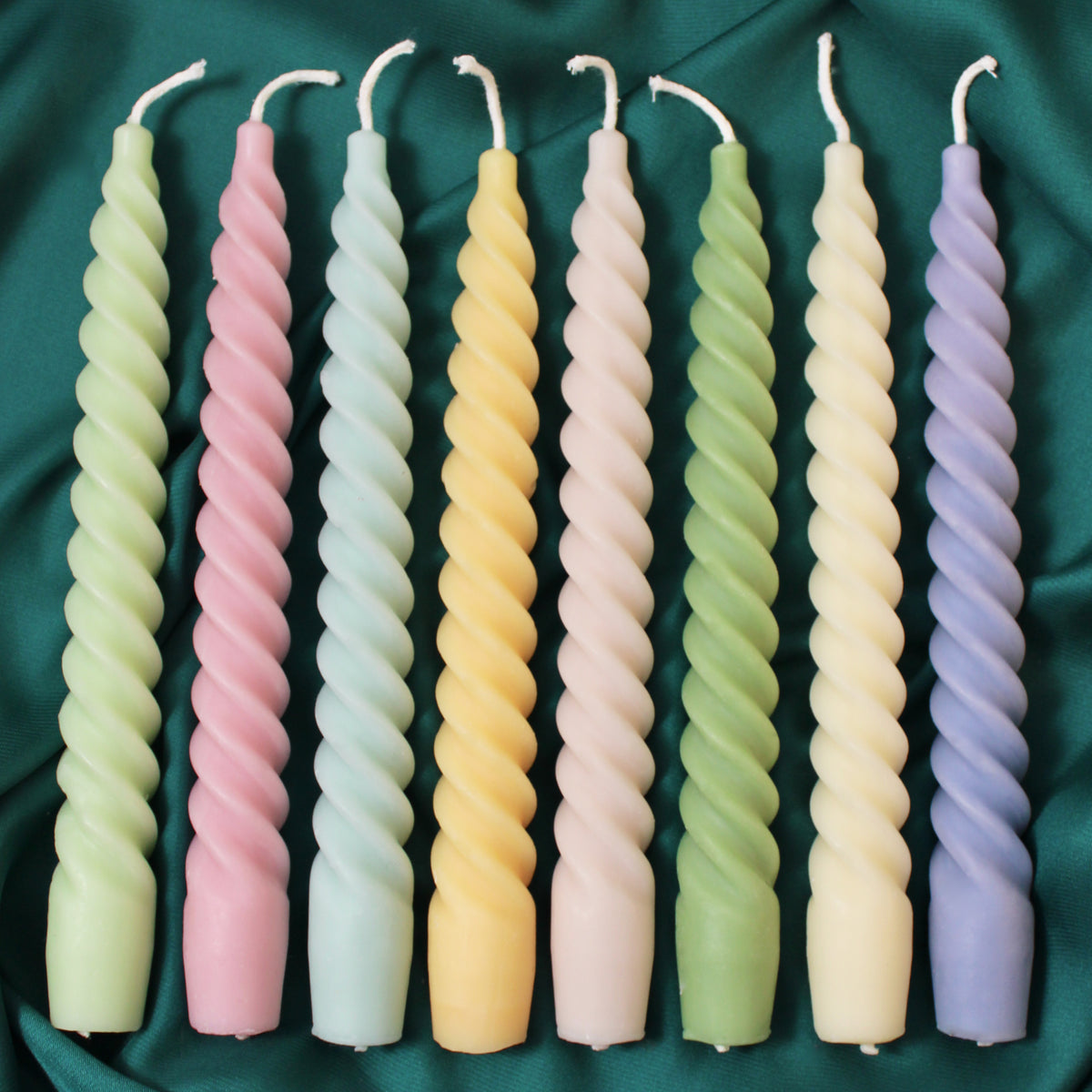 Beeswax Ruffles Double Spiral Taper Candles, 12″ x 7/8″, pair