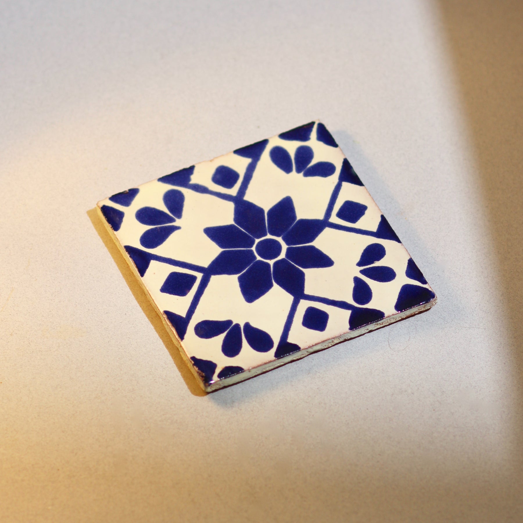 Handmade Ceramic Reworked / Repurposed Mexican Tile Drink Coasters / C –  Allumee Home